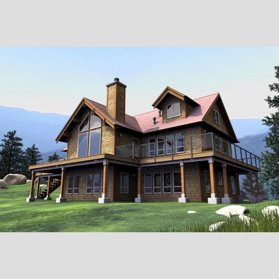 3D Model of Realistic Country House - 3D Render 0